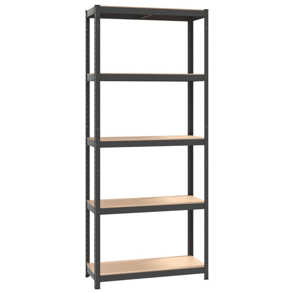 vidaXL 5-Shelf Storage Rack Anthracite Steel & Engineered Wood