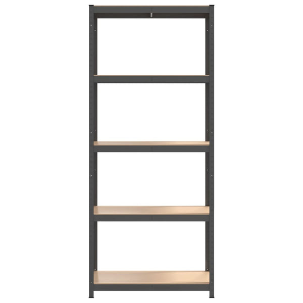vidaXL 5-Shelf Storage Rack Anthracite Steel & Engineered Wood