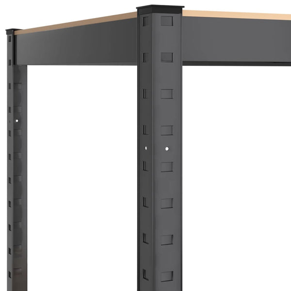 vidaXL 5-Shelf Storage Rack Anthracite Steel & Engineered Wood