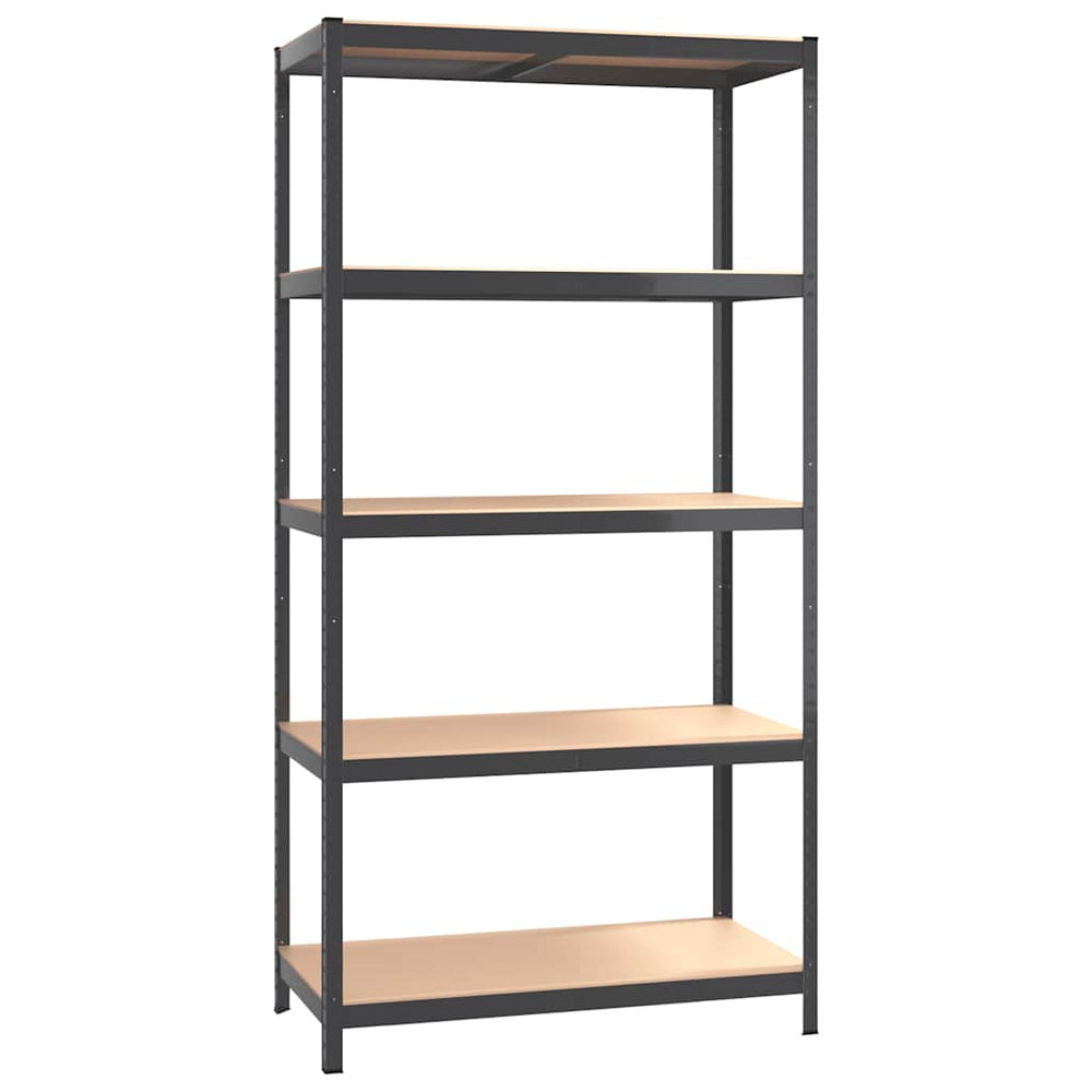 vidaXL 5-Shelf Storage Rack Anthracite Steel & Engineered Wood
