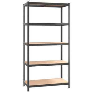 vidaXL 5-Shelf Storage Rack Anthracite Steel & Engineered Wood