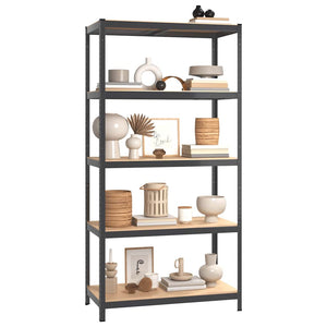 vidaXL 5-Shelf Storage Rack Anthracite Steel & Engineered Wood