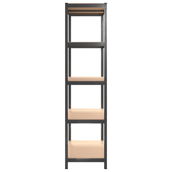 vidaXL 5-Tier Shelving Unit Grey Steel & Engineered Wood