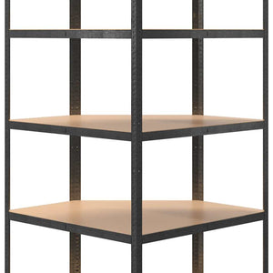 vidaXL Corner Heavy Duty Rack 5 Tiers Grey Steel & Engineered Wood