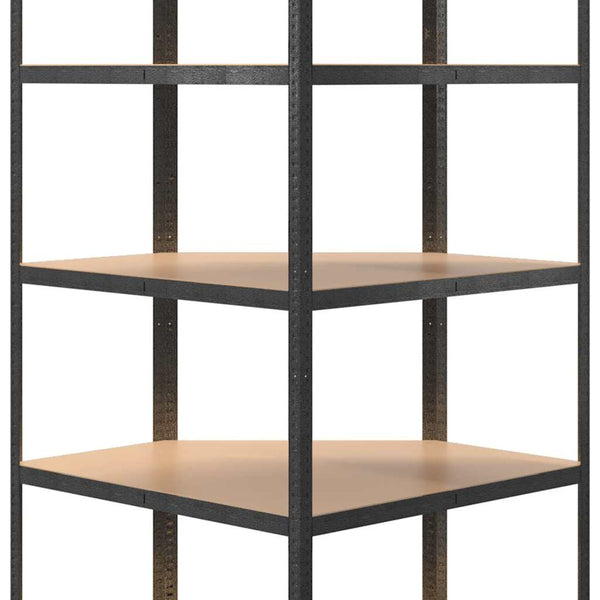 vidaXL Corner Heavy Duty Rack 5 Tiers Grey Steel & Engineered Wood