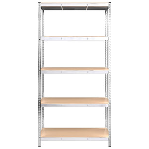 vidaXL 5-Tier Storage Rack Silver Steel & Engineered Wood