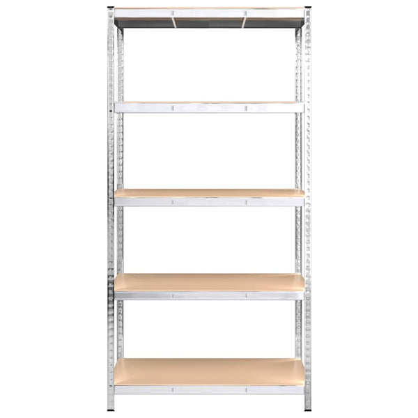 vidaXL 5-Tier Storage Rack Silver Steel & Engineered Wood
