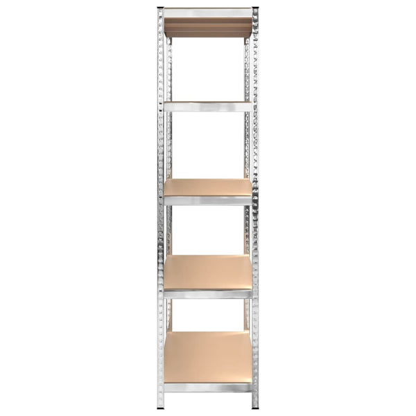 vidaXL 5-Tier Storage Rack Silver Steel & Engineered Wood
