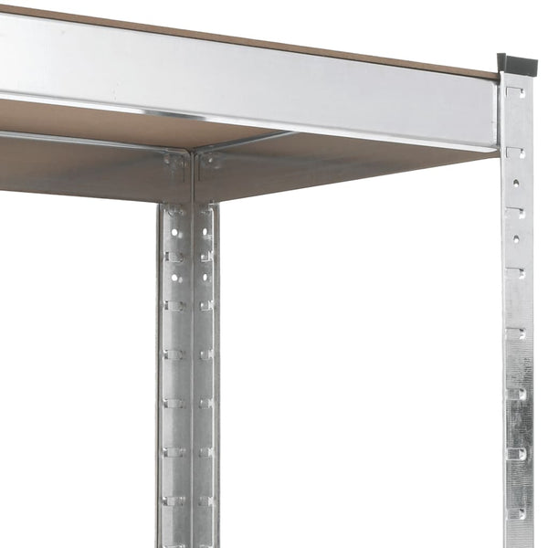 vidaXL 5-Tier Storage Rack Silver Steel & Engineered Wood