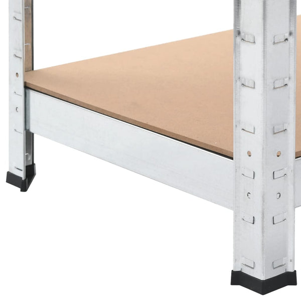 vidaXL 5-Tier Storage Rack Silver Steel & Engineered Wood
