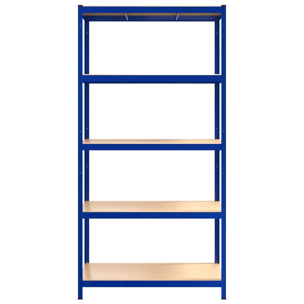 vidaXL 5-Tier Storage Rack Blue Steel & Engineered Wood