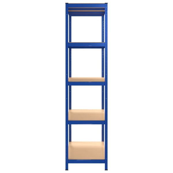 vidaXL 5-Tier Storage Rack Blue Steel & Engineered Wood