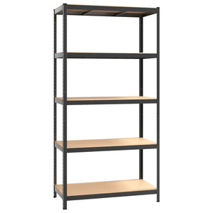 vidaXL 5-Shelf Storage Rack Anthracite Steel & Engineered Wood