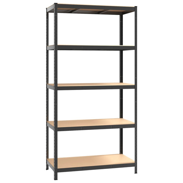 vidaXL 5-Shelf Storage Rack Anthracite Steel & Engineered Wood
