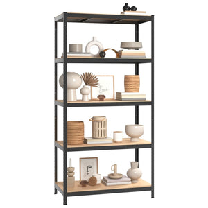 vidaXL 5-Shelf Storage Rack Anthracite Steel & Engineered Wood