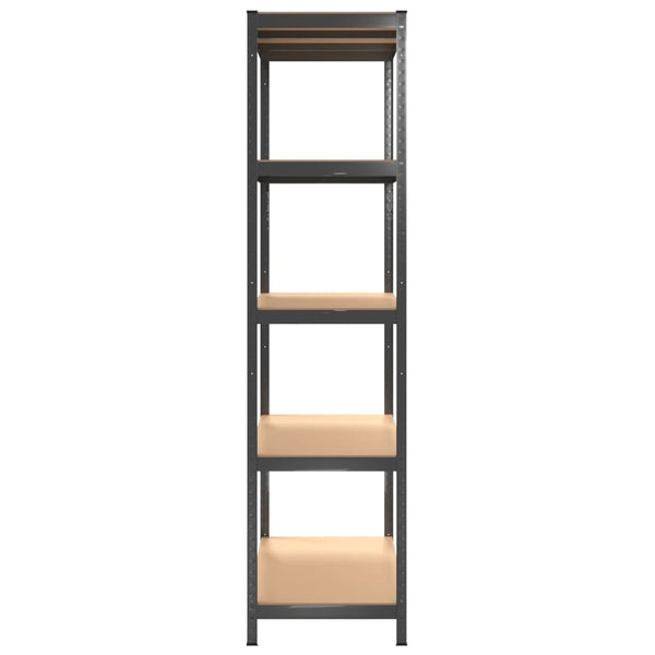 vidaXL 5-Shelf Storage Rack Anthracite Steel & Engineered Wood
