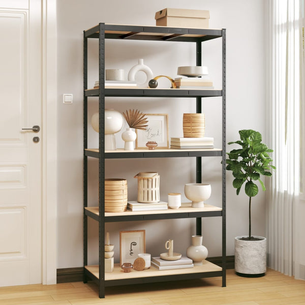 vidaXL 5-Shelf Storage Rack Anthracite Steel & Engineered Wood
