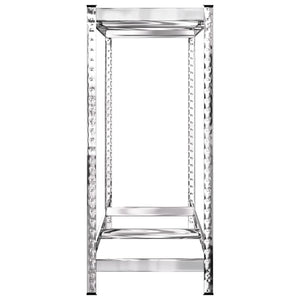 vidaXL Tire Racks with 2 Shelves 2 pcs. Silver 110x40x110 cm Steel