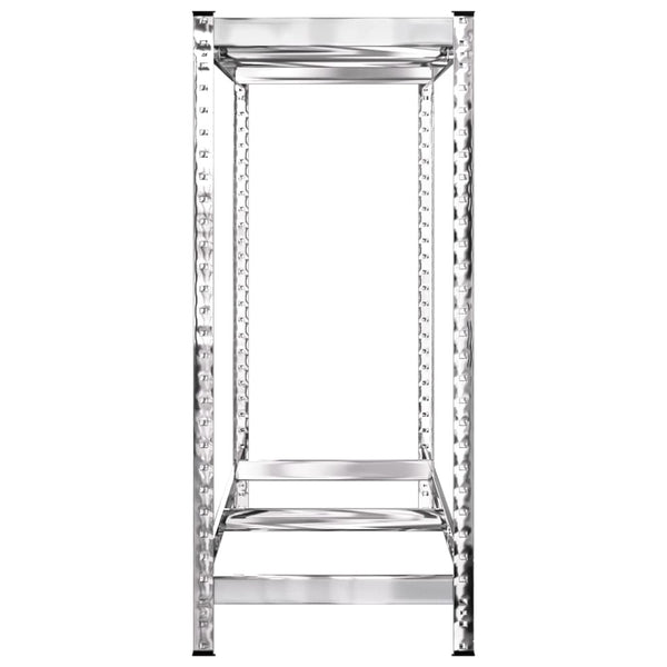 vidaXL Tire Racks with 2 Shelves 2 pcs. Silver 110x40x110 cm Steel