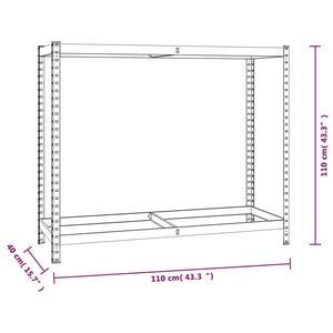 vidaXL Tire Racks with 2 Shelves 2 pcs. Silver 110x40x110 cm Steel