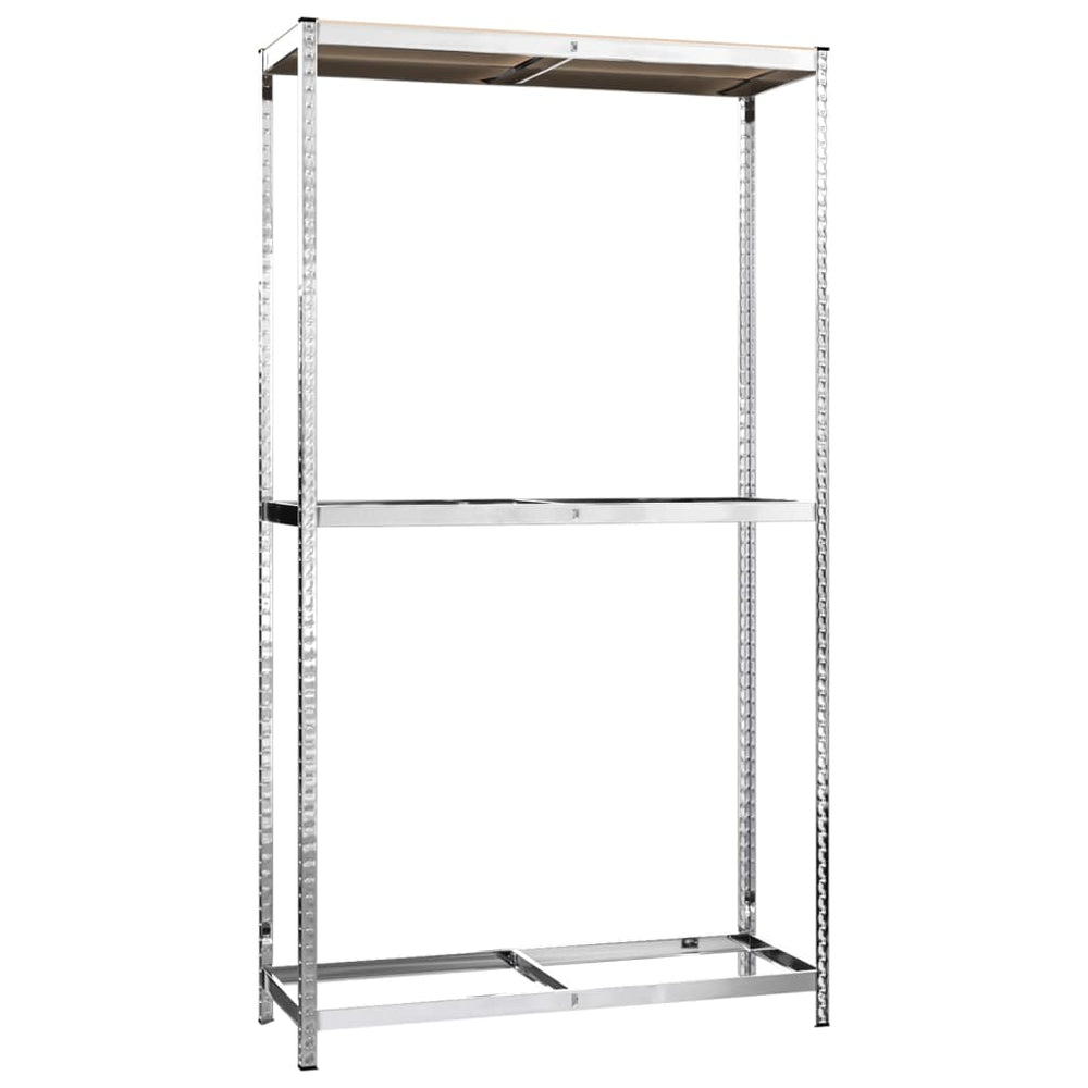 vidaXL Tire Rack with 2 Shelves Silver 110x40x180 cm Steel