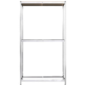 vidaXL Tire Rack with 2 Shelves Silver 110x40x180 cm Steel