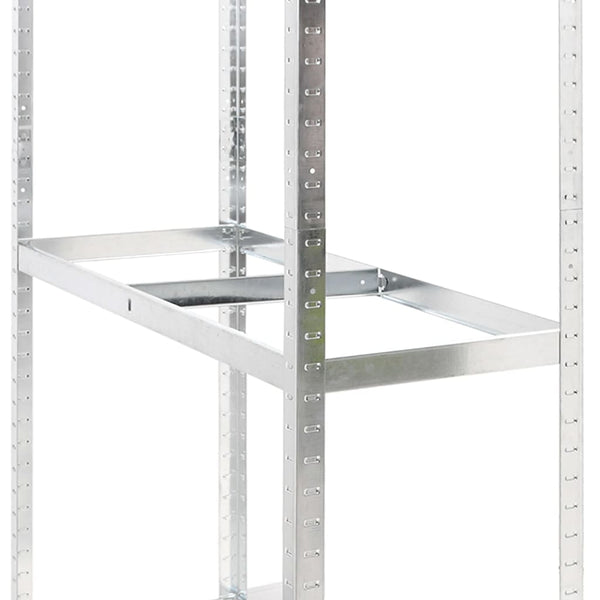 vidaXL Tire Rack with 2 Shelves Silver 110x40x180 cm Steel