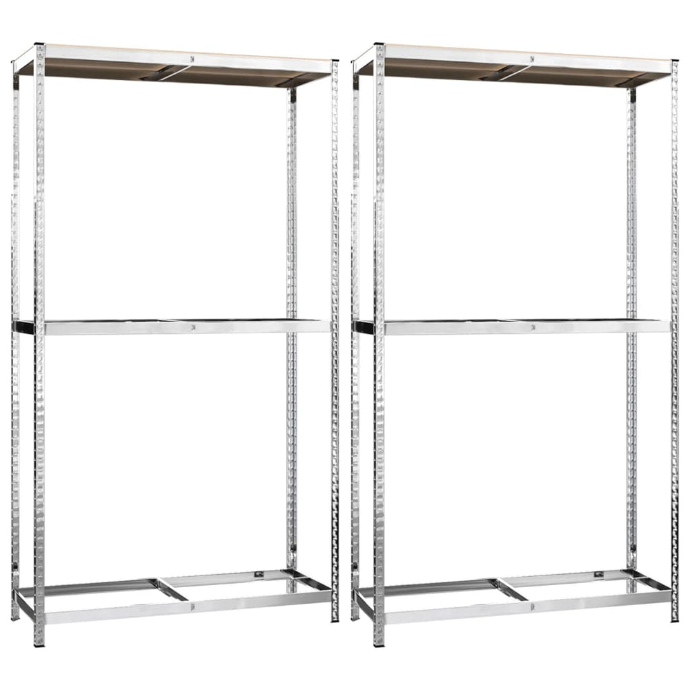 vidaXL Tyre Rack with 2 Tiers 2 pcs Silver 110x40x180 cm Steel