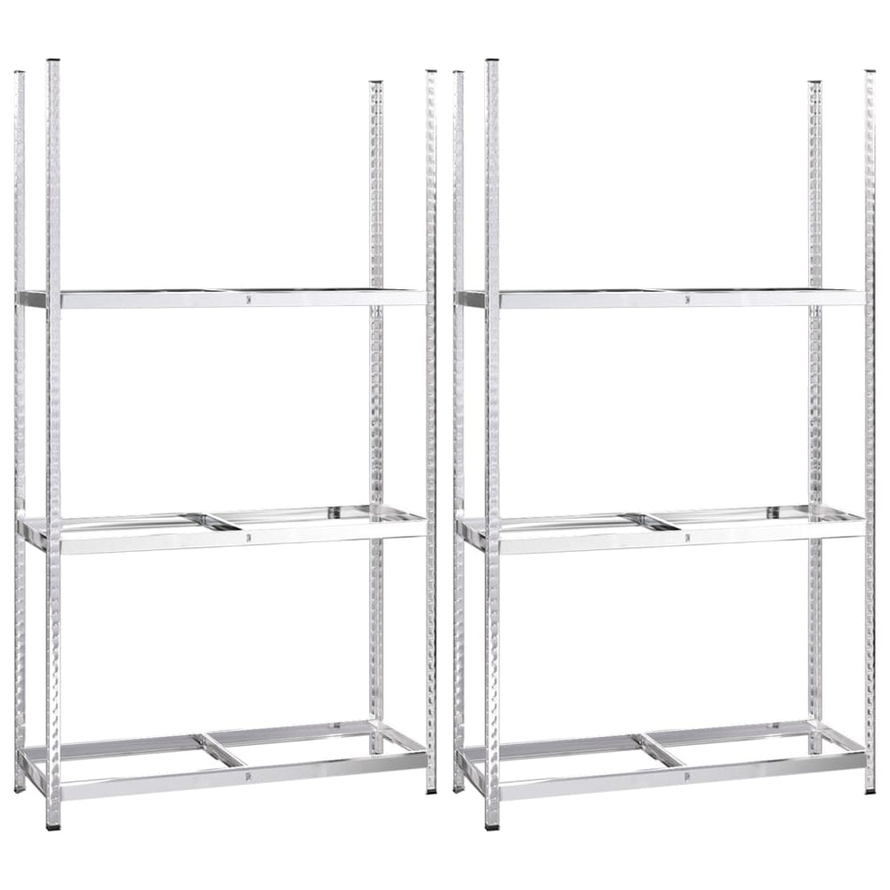 vidaXL Tyre Racks with 3 Shelves 2 pcs. Silver 110x40x200 cm Steel