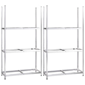 vidaXL Tyre Racks with 3 Shelves 2 pcs. Silver 110x40x200 cm Steel