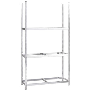 vidaXL Tyre Racks with 3 Shelves 2 pcs. Silver 110x40x200 cm Steel