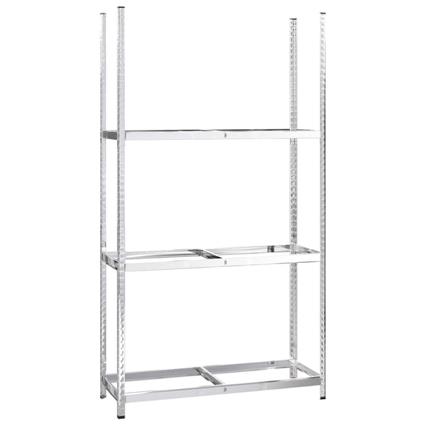 vidaXL Tyre Racks with 3 Shelves 2 pcs. Silver 110x40x200 cm Steel