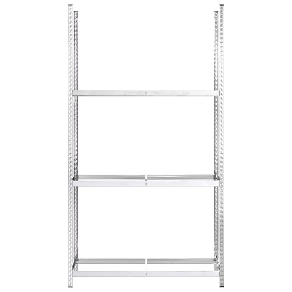 vidaXL Tyre Racks with 3 Shelves 2 pcs. Silver 110x40x200 cm Steel