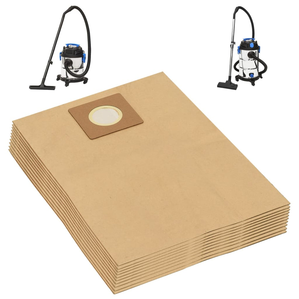 vidaXL Paper Bags for Wet & Dry Vacuum Cleaners 10 pcs. Brown