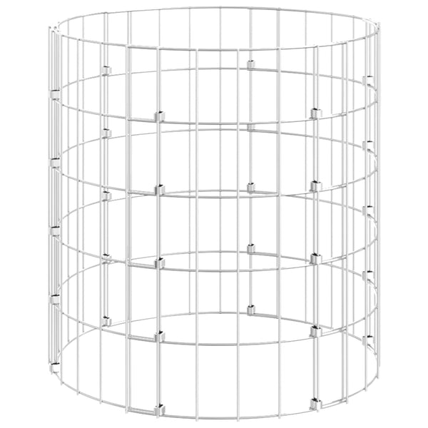 vidaXL Garden Compost Bin Ø50x50 cm Galvanised Steel