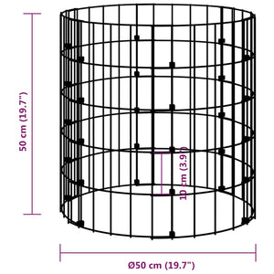 vidaXL Garden Compost Bin Ø50x50 cm Galvanised Steel
