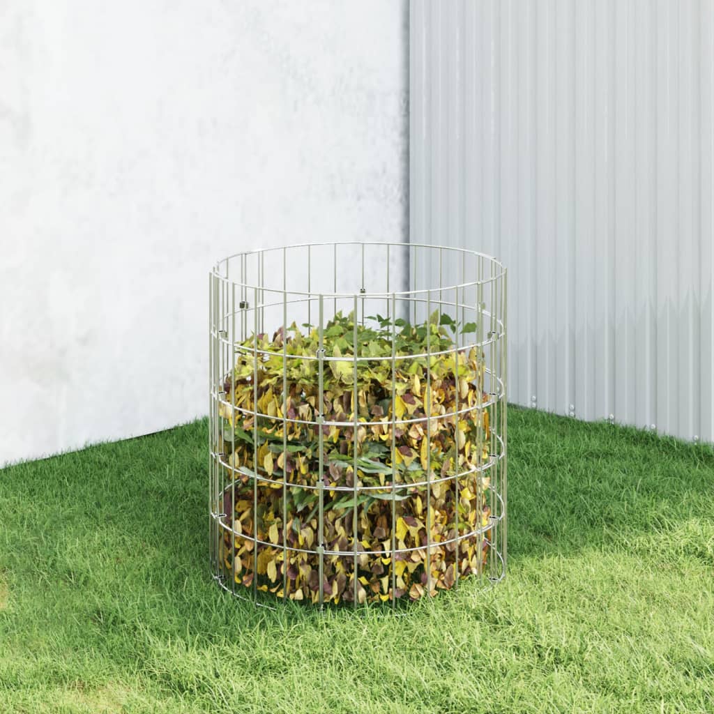 vidaXL Garden Compost Bin Ø50x50 cm Galvanised Steel