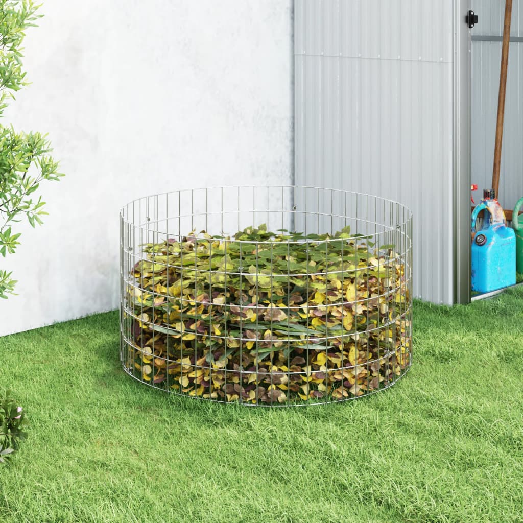 vidaXL Garden Composter Ø100x50 cm Galvanized Steel