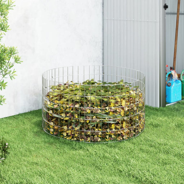 vidaXL Garden Composter Ø100x50 cm Galvanized Steel