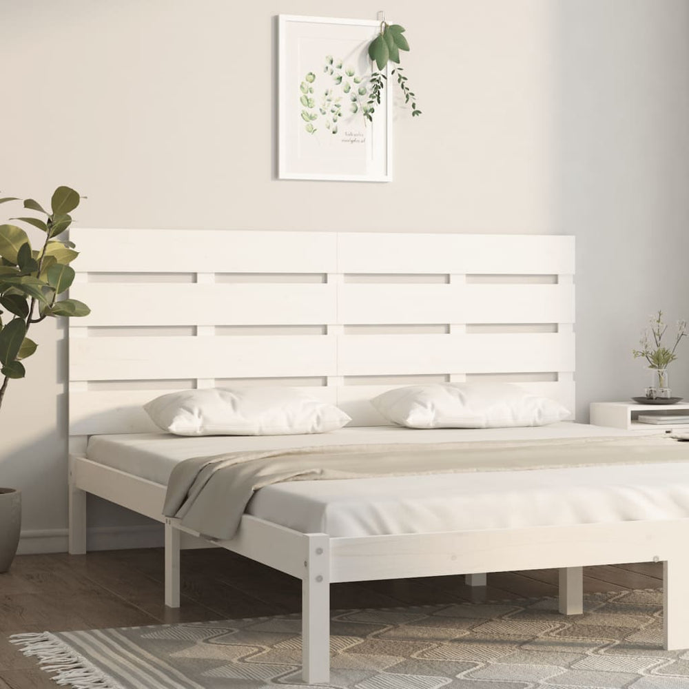 vidaXL Headboard White 150x3x80cm Solid Pine Wood