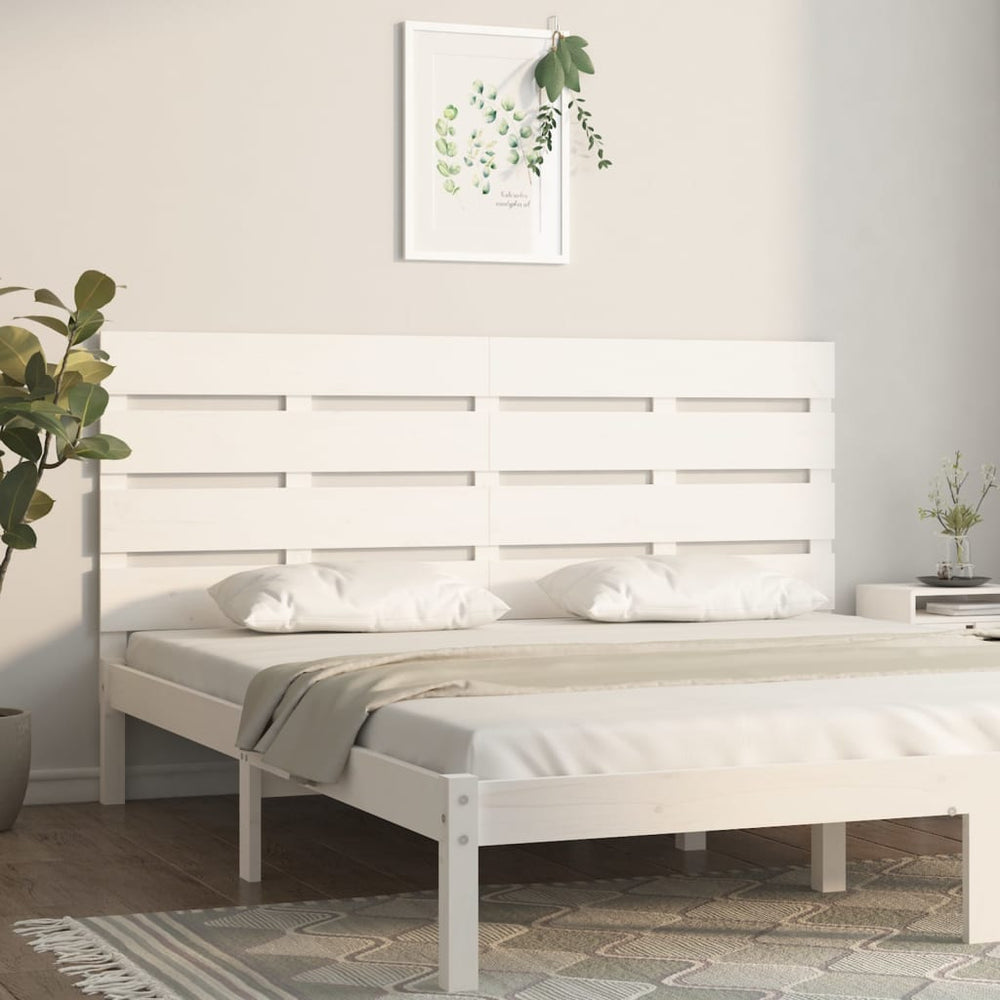vidaXL Headboard White 160x3x80 cm Solid Pine Wood