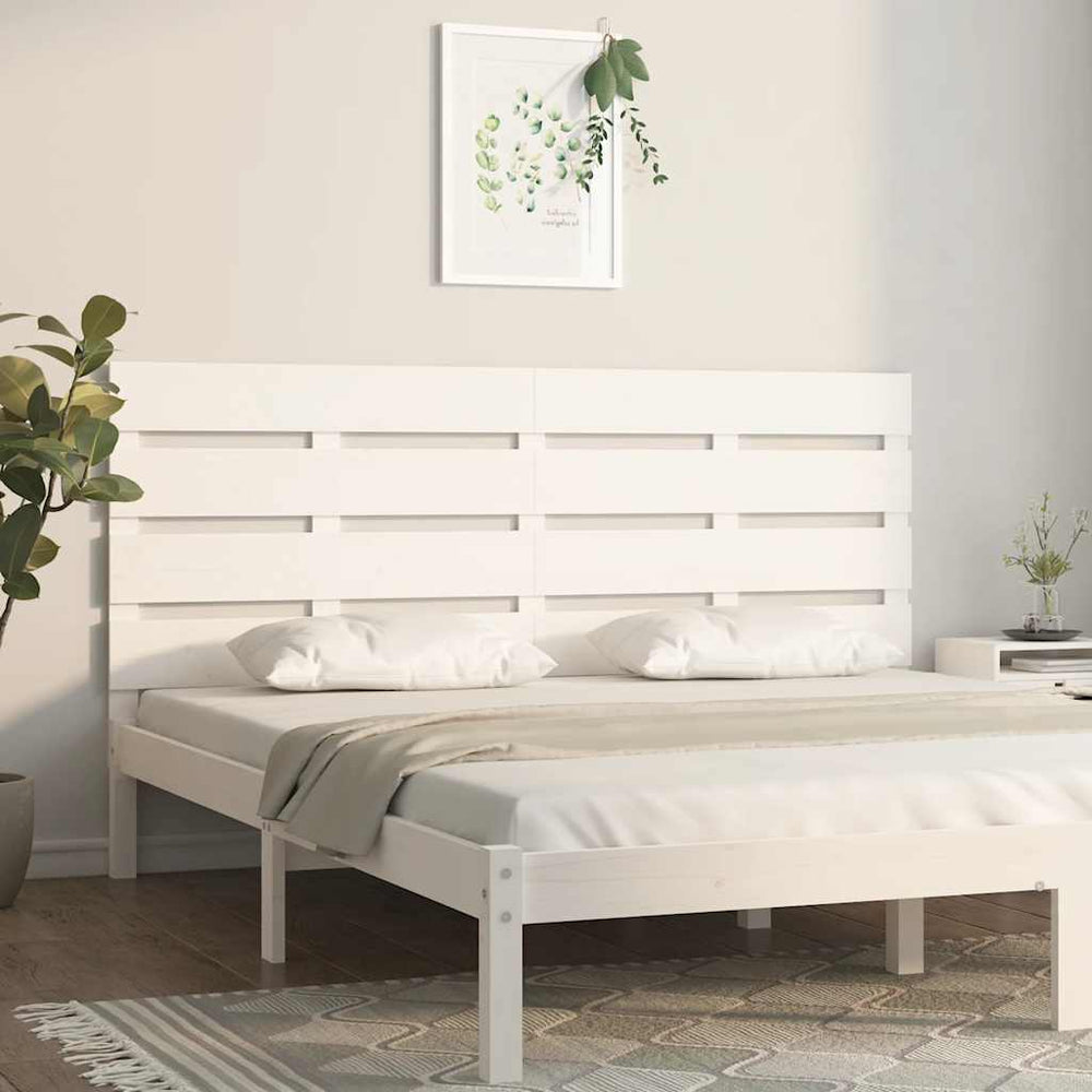 vidaXL Headboard White 180x3x80 cm Solid Pine Wood