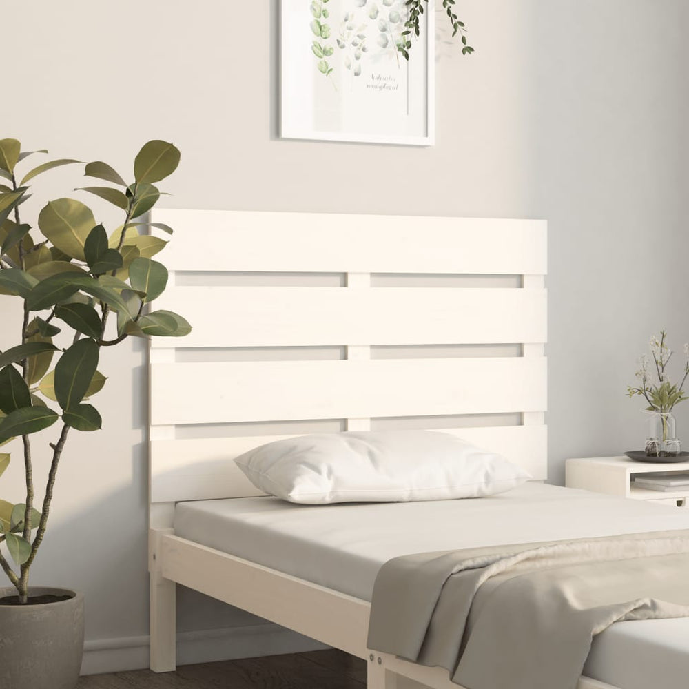 vidaXL Headboard White 75x3x80 cm Solid Pine Wood