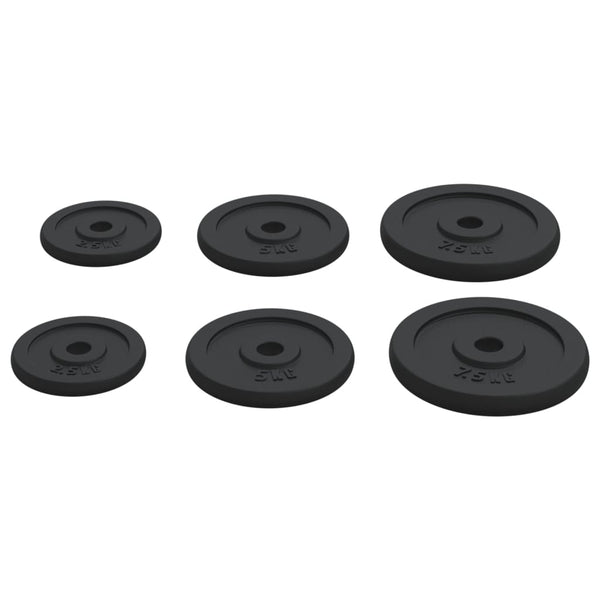 30 kg Hantelscheiben aus Gusseisen - 6er Set