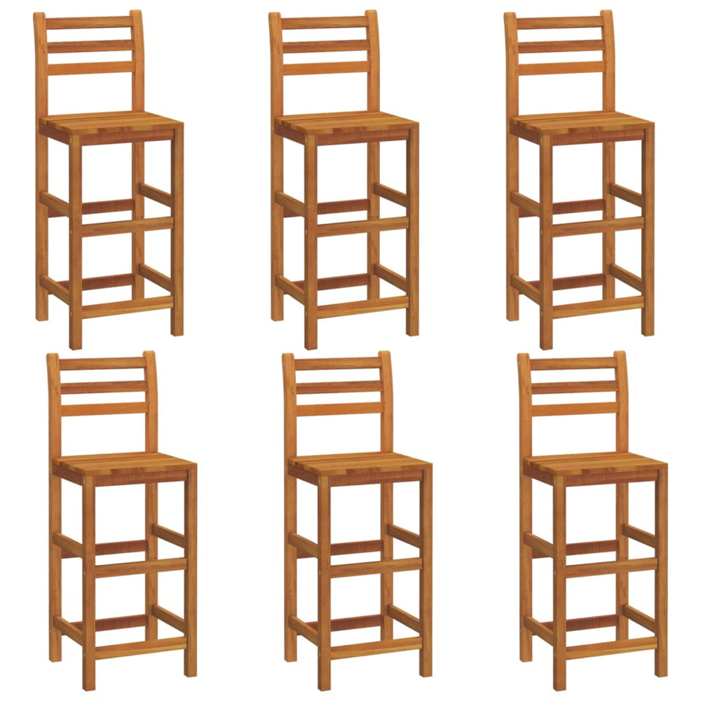 vidaXL Bar Stools 6 pcs Solid Acacia Wood