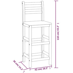vidaXL Bar Stools 6 pcs Solid Acacia Wood