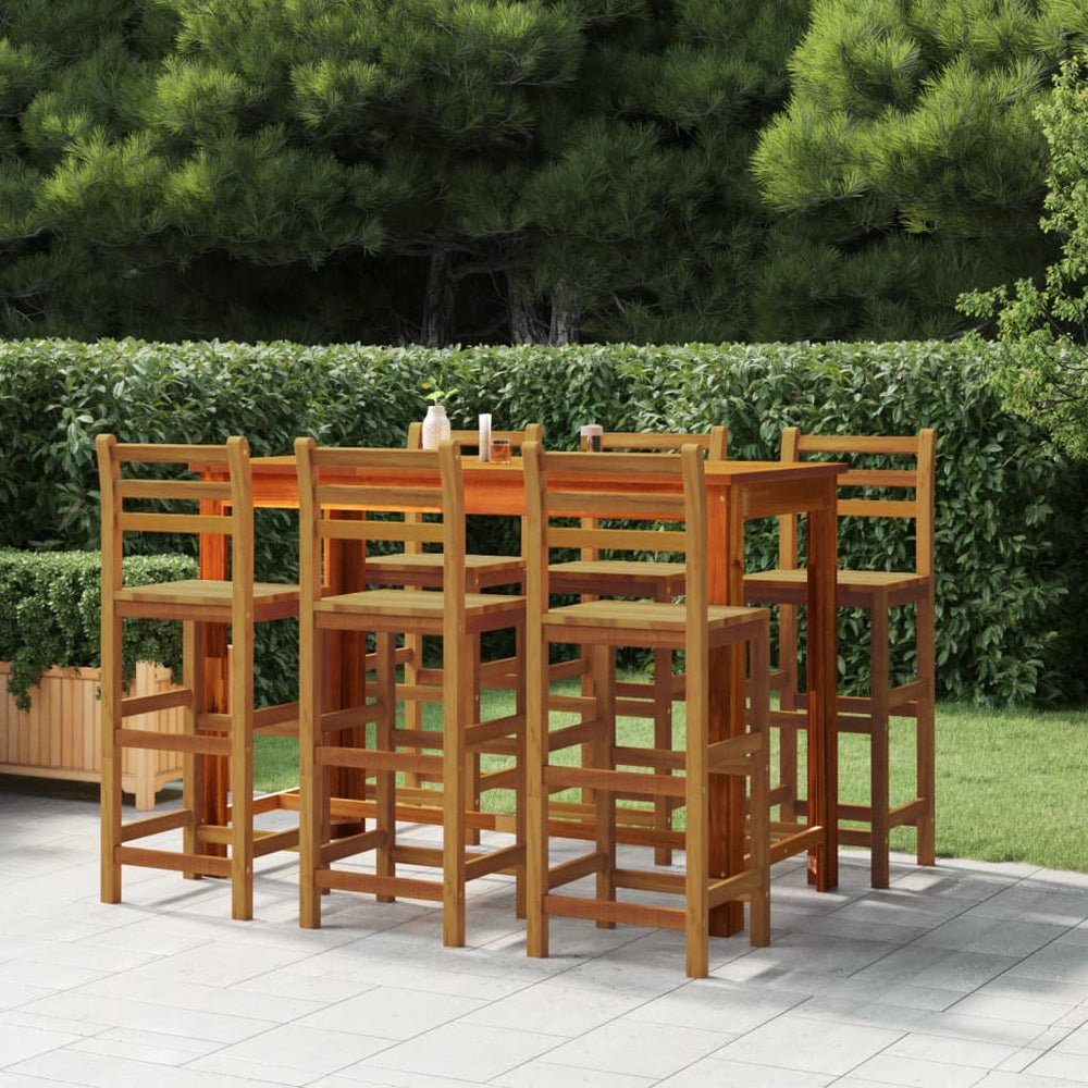 vidaXL Bar Stools 6 pcs Solid Acacia Wood