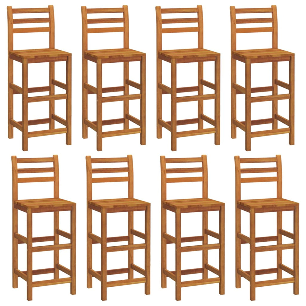 vidaXL Bar Stools 8 pcs Solid Acacia Wood