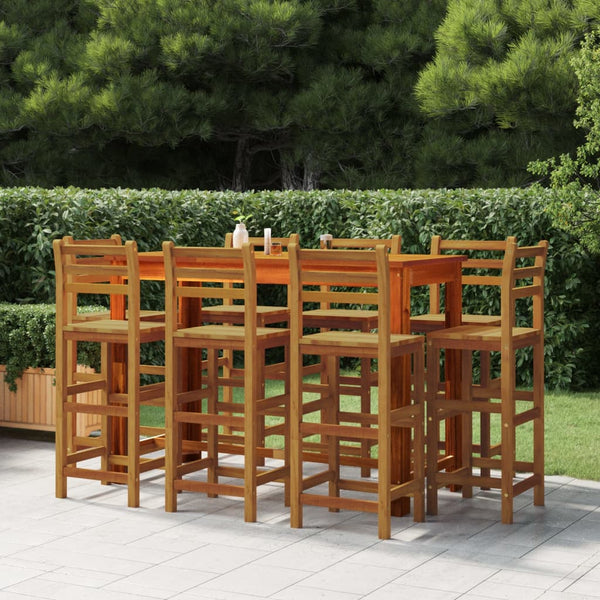 vidaXL Bar Stools 8 pcs Solid Acacia Wood
