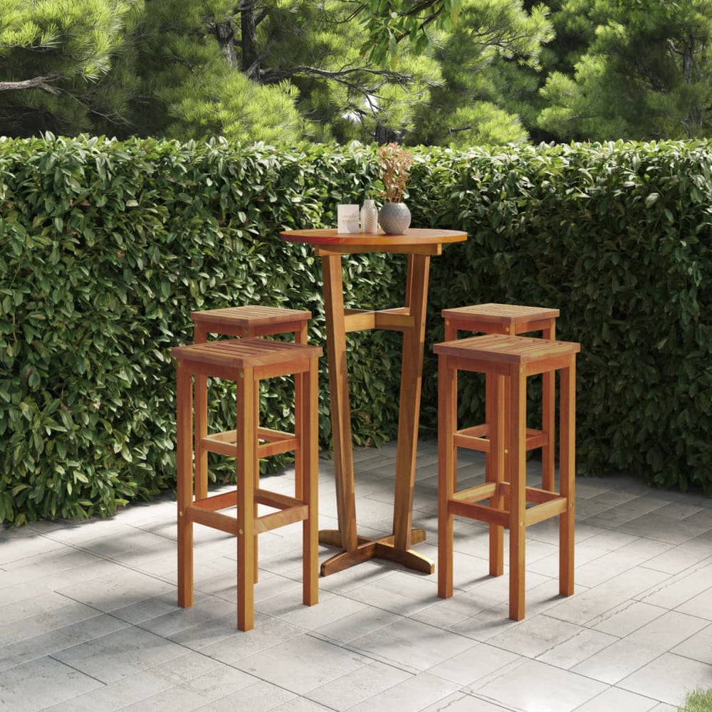 vidaXL Bar Stools 4 pcs Solid Acacia Wood